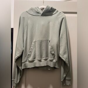 AERIE CROPPED ARMY GREEN HOODIE